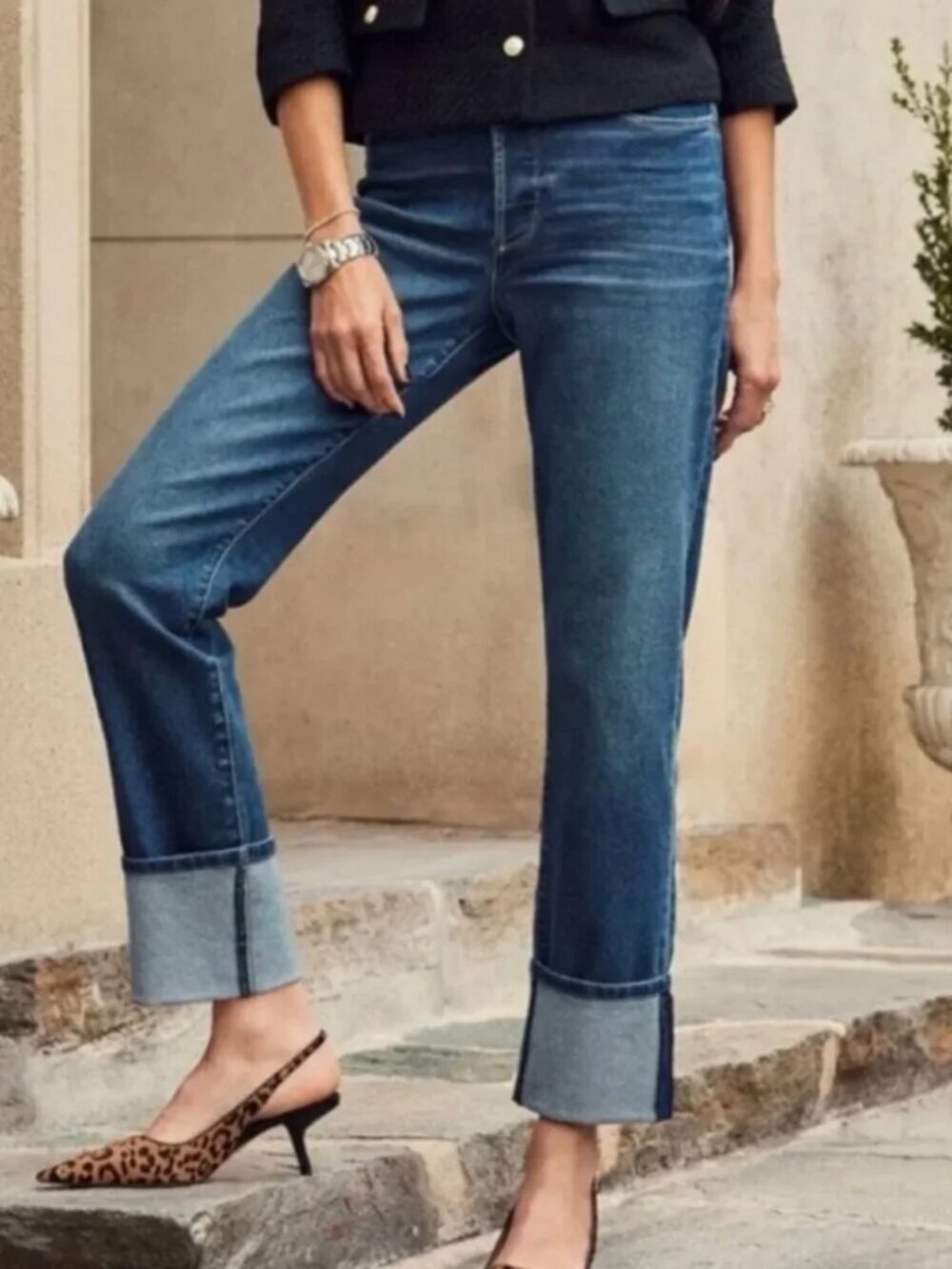 EVEREVE THE EVER STRAIGHT EVER CUFF W TUX STRAIGHT JEAN HIGH RISE sz 27